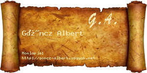 Göncz Albert névjegykártya