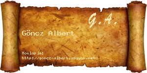 Göncz Albert névjegykártya