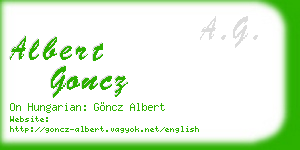 albert goncz business card