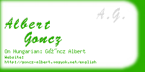 albert goncz business card